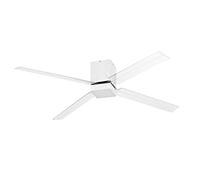 FORLIGHT Ventilatore da Soffitto Silenzioso con Luce LED 3000K, 5 Velocità, Temporizzatore Programmabile, Funzione Inverno-Estate, 145 cm, Bianco/Trasparente