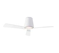 LedsC4 Ventilatore Ip44 Garbí Led 12.8W Bianco Caldo - 3000K On-Off Bianco Trasparente