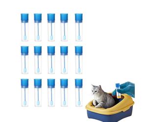 Forlush 15 Pezzi Raccolta di Provette, Laboratorio Provette In Plastica, Provetta In Plastica Con Cucchiaio, Adatto per L'Analisi Delle Feci Di Cani, Gatti E Altri Animali Domestici