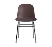 Form Sedia da Tavolo da Pranzo Marrone/ Cromo