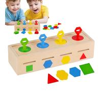 Form Sorter - m0ntessori Toy | Giocattoli di smistamento di legno per bambini | Giocattoli in legno per il supporto precoce con forme | Giocattoli educativi con colori e forme per la scuola materna de