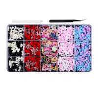 Forma A Forma Misto Bowknot Nails Arte Charms Bow Charms Flatback Perle Perle Decorazioni Artistiche Per Acrilico