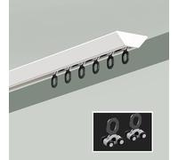 Forma a V Binario for tende ultrasottile Con Scorrevoli Da Interno Bastone for Tendaggi Binario for Tende A Soffitto In Alluminio Sistema Scorrevole Muto for Tende, Finestra(1.6m(5.2ft))