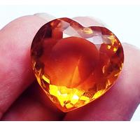 Forma Cuore Brasiliano Naturale Citrino 26.90 KT Certificato Loose Gemma