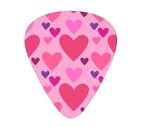 Forma d'amore rosa,12 pezzi di plettri per chitarra, 3 plettri di diverso spessore per chitarra acustica, basso, ukulele