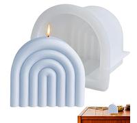 Forma di candela arcobaleno,Stampi geometrici a strisce Stampi per candele a ponte arcobaleno | Stampo in resina epossidica fai da te antiaderente per torta di sapone stampo per torta fondente