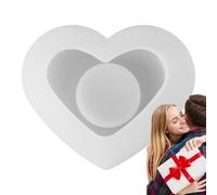 Forma Di Resina Di Tealight A Forma Di Calotta A Candelatura In Silicone Per Clentes Votivi Decorativi | Epossido Con Design Del Cuore Della Luna A Stella, Scatola Di Gioielli Fai -da -te, Contenitore