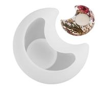 Forma Di Resina Di Tealight A Forma Di Calotta A Candelatura In Silicone Per Clentes Votivi Decorativi | Epossido Con Design Del Cuore Della Luna A Stella, Scatola Di Gioielli Fai -da -te, Contenitore