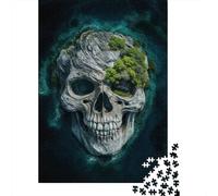 Forma di Teschio di Roccia Puzzle 1000 Pezzi Carta per Adulti Stile Foresta Misteriosa Gioco di Puzzle 1000 Pezzi Relax Decorazione Regalo 52x38cm/1000pcs