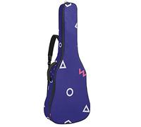 Forma geometrica Doodle Soft Bass Guitar Case Bag con gancio posteriore Loop Electirc Chitarra Zaino Foglie Ananas Coralcm Spessore Imbottitura di sicurezza