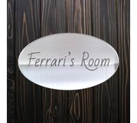 Forma Ovale Insegna Porta Personalizzata Specchio - (Colore Opzioni & Incisioni)