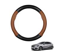 Forma Rotonda in Coprivolante Auto Pelle Microfibra Fibra di Carbonio per A Class W176 2012-2018 Traspirante e Antiscivolo Copertura di Volante Protezione per Volante Auto,Light Brown