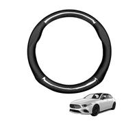 Forma Rotonda in Coprivolante Auto Pelle Microfibra Fibra di Carbonio per A Class W177 2019-2022 Traspirante e Antiscivolo Copertura di Volante Protezione per Volante Auto,Black