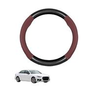 Forma Rotonda in Coprivolante Auto Pelle Microfibra Fibra di Carbonio per A4 B9 2017-2023 Traspirante e Antiscivolo Copertura di Volante Protezione per Volante Auto,Wine Red