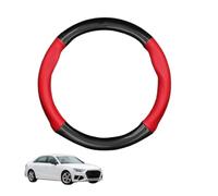 Forma Rotonda in Coprivolante Auto Pelle Microfibra Fibra di Carbonio per A4 B9 2017-2023 Traspirante e Antiscivolo Copertura di Volante Protezione per Volante Auto,Red