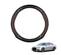 Forma Rotonda in Coprivolante Auto Pelle Microfibra Fibra di Carbonio per A6 C7 2012-2018 Traspirante e Antiscivolo Copertura di Volante Protezione per Volante Auto,Dark Brown