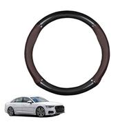 Forma Rotonda in Coprivolante Auto Pelle Microfibra Fibra di Carbonio per A6 C8 2019-2023 Traspirante e Antiscivolo Copertura di Volante Protezione per Volante Auto,Dark Brown