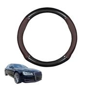 Forma Rotonda in Coprivolante Auto Pelle Microfibra Fibra di Carbonio per A8/A8L D4 2010-2016 Traspirante e Antiscivolo Copertura di Volante Protezione per Volante Auto,Dark Brown