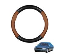Forma Rotonda in Coprivolante Auto Pelle Microfibra Fibra di Carbonio per A8 D2 1994-2001 Traspirante e Antiscivolo Copertura di Volante Protezione per Volante Auto,Light Brown