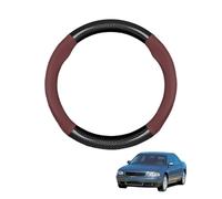 Forma Rotonda in Coprivolante Auto Pelle Microfibra Fibra di Carbonio per A8 D2 1994-2001 Traspirante e Antiscivolo Copertura di Volante Protezione per Volante Auto,Wine Red