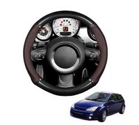 Forma Rotonda in Coprivolante Auto Pelle Microfibra Fibra di Carbonio per Focus MK1 1997-2006 Traspirante e Antiscivolo Copertura di Volante Protezione per Volante Auto(Dark Brown)