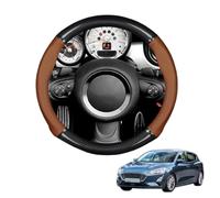 Forma Rotonda in Coprivolante Auto Pelle Microfibra Fibra di Carbonio per Focus MK4 2018-2024 Traspirante e Antiscivolo Copertura di Volante Protezione per Volante Auto(Light Brown)