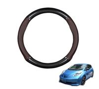 Forma Rotonda in Coprivolante Auto Pelle Microfibra Fibra di Carbonio per Leaf (ZE0) 2010-2016 Traspirante e Antiscivolo Copertura di Volante Protezione per Volante Auto(Dark Brown)