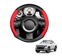 Forma Rotonda in Coprivolante Auto Pelle Microfibra Fibra di Carbonio per Ranger 2022-2025 Traspirante e Antiscivolo Copertura di Volante Protezione per Volante Auto(Red)
