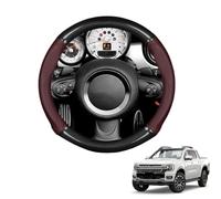 Forma Rotonda in Coprivolante Auto Pelle Microfibra Fibra di Carbonio per Ranger 2022-2025 Traspirante e Antiscivolo Copertura di Volante Protezione per Volante Auto(Wine Red)