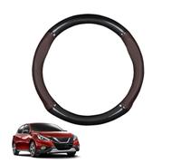 Forma Rotonda in Coprivolante Auto Pelle Microfibra Fibra di Carbonio per Tiida C12 2012-2020 Traspirante e Antiscivolo Copertura di Volante Protezione per Volante Auto(Dark Brown)