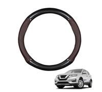 Forma Rotonda in Coprivolante Auto Pelle Microfibra Fibra di Carbonio per X-Trail T32 2014-2020 Traspirante e Antiscivolo Copertura di Volante Protezione per Volante Auto(Dark Brown)