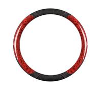 Forma Rotonda in Coprivolante Auto Pelle Microfibra Legno di Pesca per 2 Series F22 F23 F87 2012-2019 Traspirante e Antiscivolo Copertura di Volante Protezione per Volante Auto(Red)