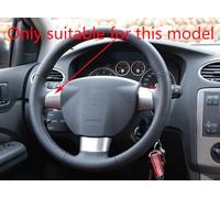 Forma Rotonda in Coprivolante Auto Pelle Microfibra Legno di Pesca per Focus MK2 C170 2007-2010 Traspirante e Antiscivolo Copertura di Volante Protezione per Volante Auto(Red)