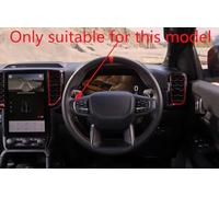Forma Rotonda in Coprivolante Auto Pelle Microfibra Legno di Pesca per Ranger 2022-2025 Traspirante e Antiscivolo Copertura di Volante Protezione per Volante Auto(Red)