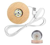 Forma rotonda in silicone fai da te, base luminosa a LED, base per display a LED, base rotonda, per pannello acrilico fai da te, ornamento decorativo statue di cristallo, sfera di vetro (luce bianca)