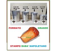 FORMA STAMPO PER BABA' babà NAPOLETANO GRANDE ALLUMINIO DOLCE H.20 18 16 12
