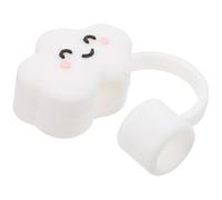 Forma Tappo Riutilizzabile di Nuvola in Bianca a Silicone per Cannuccia | Copertura Antipolvere da 10mm per Tumbler e Cannucce, Facile da Pulire, Adatta a Donne e Ragazze