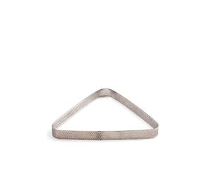 Forma triangolo microforata fascia in acciaio inox 14 x 16 x 3,5 h cm