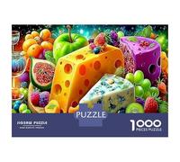 Formaggi assortiti Puzzle Classico 1000 Pezzi Cartone Riciclato Frutta fresca Anziani Allenamento Cognitivo, Attività Indoor, Regalo Natale 70x50cm/1000pcs