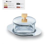 Formaggiera Ovale Seville in acciaio lucido con contenitore in vetro manico colorato multicolor