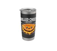 Formaggio alla griglia Anatomia Carino Cibo Gioco di parole Amante Bambini Ragazzi Ragazze Bicchiere termico in acciaio inox doppia parete