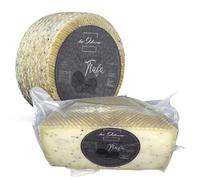 Formaggio artigianale LA ALDEA | Formaggio di pecora semistagionato al tartufo 1,5 kg | 3 mesi di stagionatura, latte di pecora, aroma di tartufo e consistenza squisita | confezione regalo natalizia.