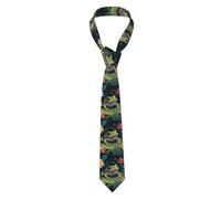 Formale Cravatta Uomo, Little Frog In The Flowers Printed, Neckties, Elegante Cravatte Sottili Per Ufficio Affari Ballo Di Fine Anno
