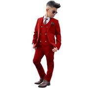 Formale Ragazzo Vestito 3 PC Peak Risvolto Fiore Ragazzi Smoking Blazer Gilet Pantaloni per Bambini Dresswear Suit