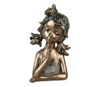 formano Busto da ragazza, colore bronzo, scultura decorativa, 28 cm, donna
