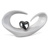 Formano figura 'cuore decorativo', 31 x 18 cm, bianco/argento/smaltato