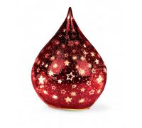 formano Lampada decorativa a LED a forma di goccia, 25 cm, effetto crackle + timer (6 ore acceso/18 ore spento), funzionamento a batteria. - Luce d'atmosfera per inverno e Natale, lampada decorativa
