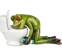 formano Rana ubriaca davanti al bagno - Figura sul WC con lattina - Personaggio animale, idea regalo & personaggio da collezione
