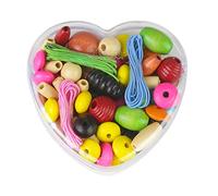 Formano Scatola a Forma di Cuore, Circa Set Legno da 2 cm, per Bambini dai 3 Anni Te di collane e Fili di Perline, Multicolore, 4006942791804