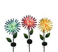 formano Set di 3 luci solari da giardino a LED, con sensore crepuscolare, in metallo, con luce a LED, per giardino, balcone, terrazza, aiuola, altezza 84 cm, illuminazione solare da giardino